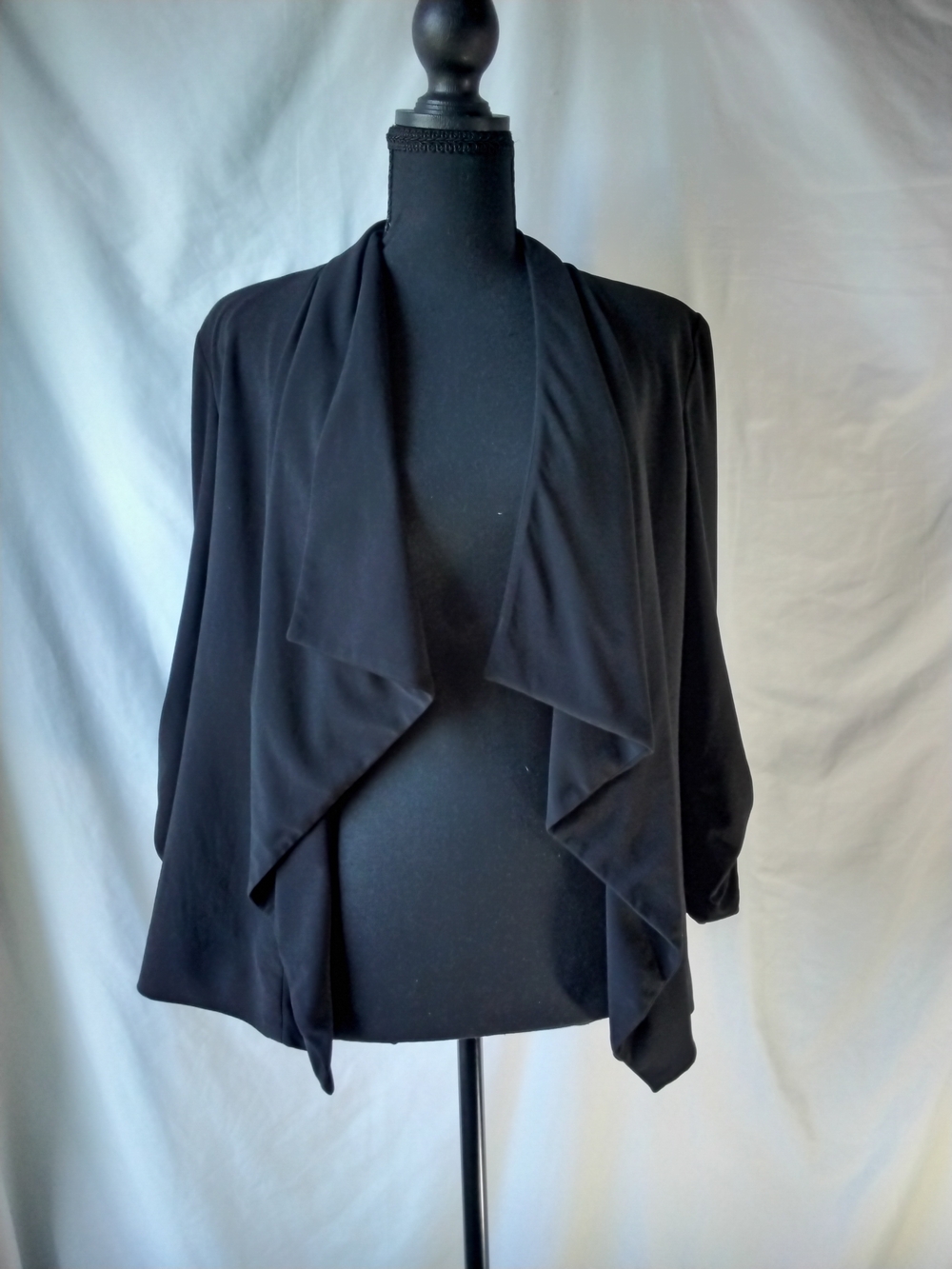 Calvin Klein Black Draped Open-Front Cardigan